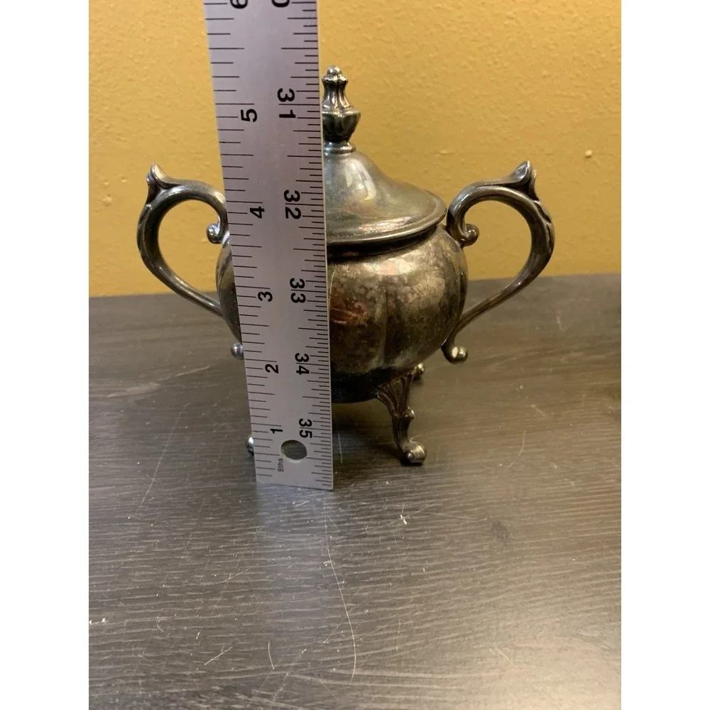 Vintage Sheridan Silver On Copper Sugar Bowl